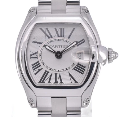 $2024.25 • Buy CARTIER Roadster SM W62016V3 Date Silver Dial Quartz Ladies Watch L#120194