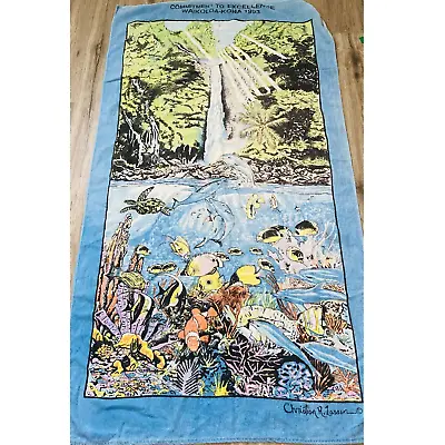 SAAB Beach Towel Ocean Waterfall Hawaii By Christian Lassen Kona Made Colombia • $40