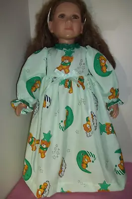 23  Doll Clothes Bear Print Long NIGHTGOWN Fits  MY TWINN • $8.75