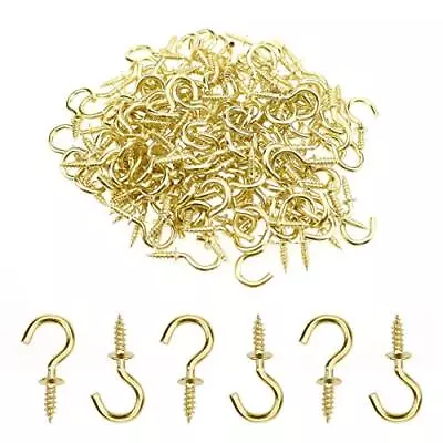 Kukiwhy Mini Ceiling Screw Hooks 200 Pieces 1/2 Inch Cup Hooks Screw-in Hooks • $11.64