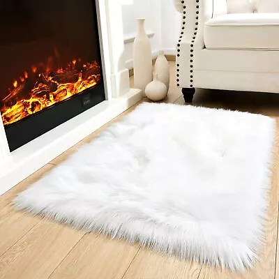 White Faux Fur RugLuxury Fluffy Rugs For Bedroom2 X 4 Feet Washable Area Ru... • $37.13