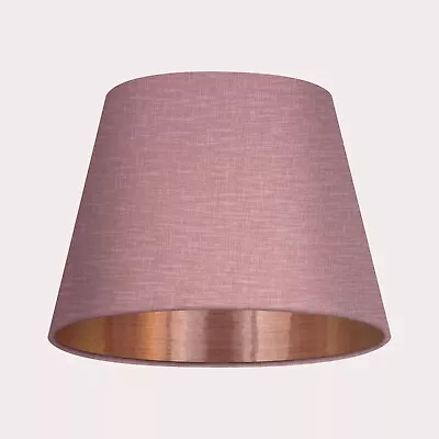 £33 • Buy Lampshade Tapered Mauve Textured 100%  Linen Copper Lining Empire Light Shade 