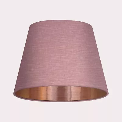 £101 • Buy Lampshade Tapered Mauve Textured 100%  Linen Copper Lining Empire Light Shade 