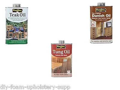 Rustins Danish Oil Teak Oil Tung Oil FOOD SAFE Chopping Boards Worktops Bowls • £10.99