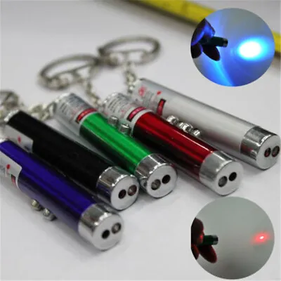 2 In1 Mini Red Laser Pointer Pen With White LED Light Child Pet Cat Toy Keychain • $3.44