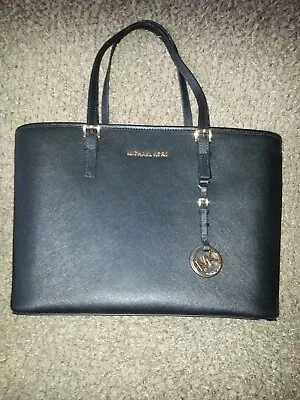 MICHAEL KORS-Jet Set Travel TZ BLACK Saffiano Leather-TOTE-Authentic-NEW W/TAGS • $129.99