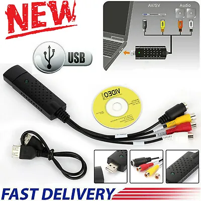 USB 2.0 Audio Video VHS VCR To DVD Converter Capture Card Adapter Digital Format • $8.69