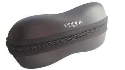 Vogue Authentic Semi-Hard Zipper Eyeglass/Sunglass Case Medium-Large Size BLACK • $16.96