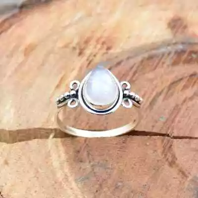 Handmade Natural Moonstone Ring Solid 925 Silver Statement Birthday Ring SA-1580 • $13.10