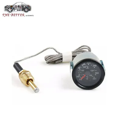 2  52mm Pointer Mechanical Water Temp Gauge Meter 40-130℃/110-265℉ Sensor 1/2npt • $15.29