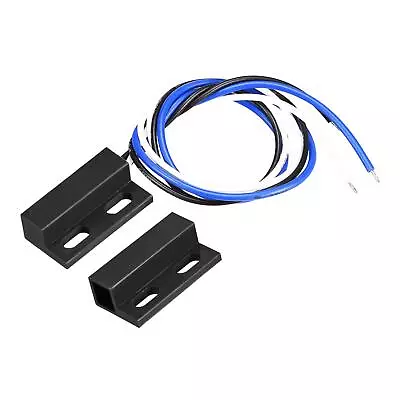 Wired Door Contact Sensor NO NC Surface Mount Magnetic Reed Switch Black • $15.03