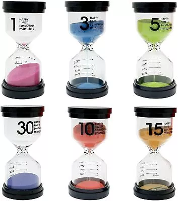 6 Pack 1 - 30 Minute Sand Egg Timer Teaching Games Teeth Brushing Hourglass  • £15.99