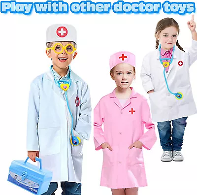 Kids Doctor CostumeDoctor Set Dress Up Kids Role Play Pretend Toys For Boy Girl • £7.04