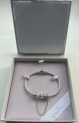 Chamilia Sterling Silver Mom Charm Bracelet With Chain • £30