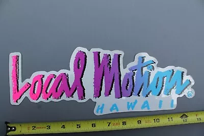 LOCAL MOTION Hawaii Surf Clear Neon Pink Blue 80's LM1 Vintage Surfing STICKER • $20