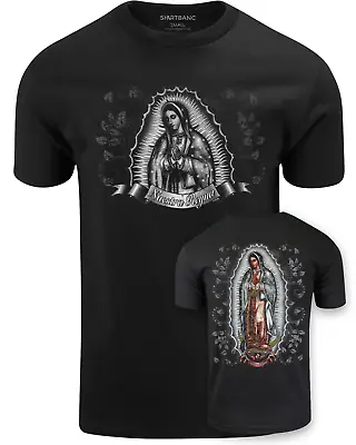 ShirtBANC Mens Graphic Shirt Double Print Of Virgin Mary Virgen De Guadalupe • $24.95