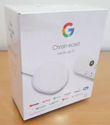 Latest 2021 Google Chromecast With Google TV Snow 4K HDTV WiFi HDMI With Remote • $119.90