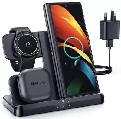 LK Wireless Charger For Samsung 3 In 1 Wireless Charging Station Galaxy Watch • £26.99