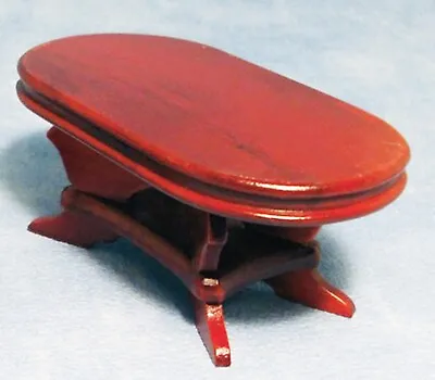 Wooden Oval Casual Table Mahogany Colour Tumdee 1:12 Scale Dolls House 113o • $4.92