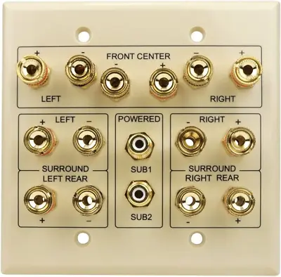 $37.57 • Buy Construct Pro 7.2 Surround Sound Home Theater Wall Plate (Ivory)