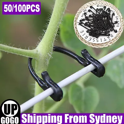 $7.99 • Buy 50/100X Garden Plant Clips Tomato Tie Stem Orchid Support Weatherproof Bundling