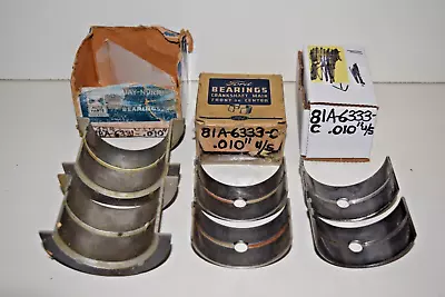 49-53 Ford Mercury V8-239/255 Main Bearing Set NOS .010”u/s Flathead V-8 50 51 • $125