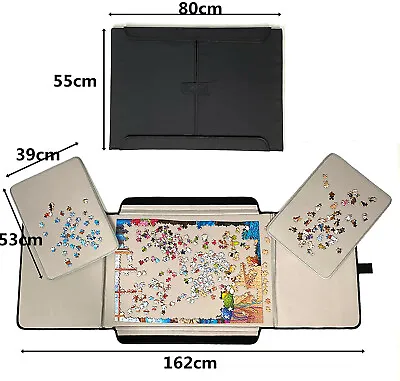 Portable Jigsaw Puzzle Board Holds 1000 Pieces Puzzle Table With 2 Sorting Trays • $68.23