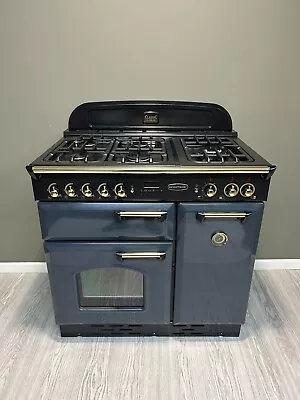 Rangemaster Classic 90 Cm Dual Fuel Range Cooker In Anthracite Grey And Brass • £1200