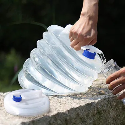 10L Collapsible Water Container With Tap Portable Water Storage For Hiking • £5.99