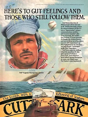 VINTAGE 1981 Cutty Sark Ted Turner Sail Boat Bar Decor Print Ad • $9.99
