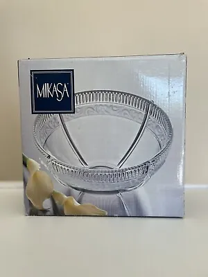 Mikasa Italian Countryside Crystal Bowl 8.25” SA018 Germany VTG Ridge Scroll • $25.90