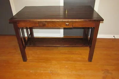 Antique Red Oak Mission Arts & Crafts Style Writing Desk Library Table  #1171 • $1350