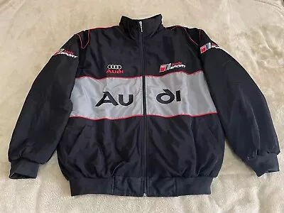 Adult F1 Vintage Racing Jacket Ebroidered Cotton Padded Audi Jacket Black • $70