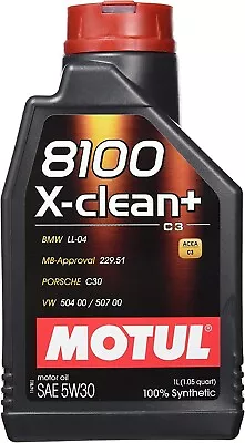 Motul 8100 X-Clean+ 5W30 Engine Oil 1 Liter (106376) • $20.55