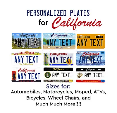 Vintage California State License Plate Tag Fits Auto Car Bicycle ATV Bike Moped  • $16.99