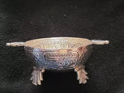 Vintage Plata Artstica Mexico Sterling Silver Aztec Footed Bowl  • $145