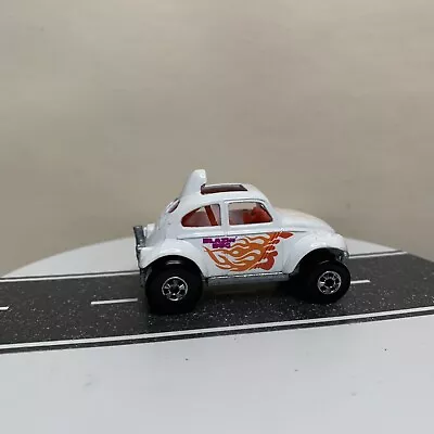 1983 Hot Wheels VW Beetle Baja Blazin' Bug Beetle White W/Flames & BW - 1:64 VGC • $8.95