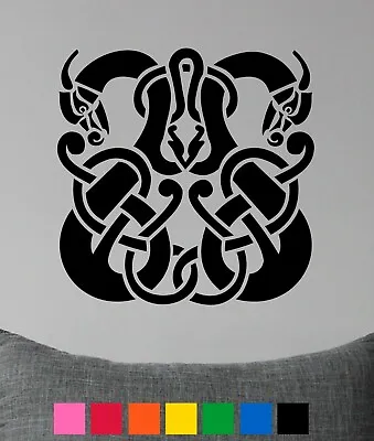 Celtic Dragon Knot Matt Vinyl Wall Art Cupboard Door Laptop Mirror Decal Sticker • £4.20