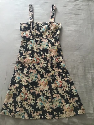 $12 • Buy Nobué Size 14 Dress, Japanese Fabric, Cherry Blossom, Made In Australia. Pockets