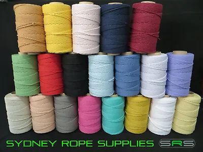 Coloured Cotton Macrame Cord Rope 4.5mm X 195mtr Free Postage Excellent Quality • $59.95