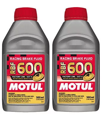 MOTUL RBF600 Racing DOT 4 Brake Fluid 500 Ml 2 Bottles • $53.79