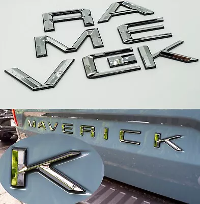 Chrome Black Tailgate Insert Letters Badge For MAVERICK Emblem 2022-2024 • $36.88