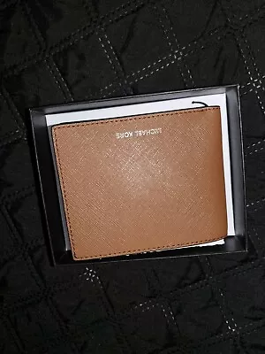 Michael Kors Mens Andy Brown Leather Slim Bi-Fold Wallet 86F9LANF5L MSRP $98 NEW • $34.99