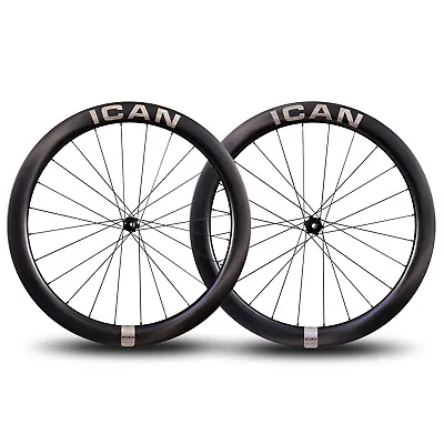 ICAN AERO 52 Disc Carbon Road Bike Wheelset 1415g 21mm Inner Wide Center Lock • $708.40