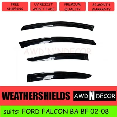 For 02-08 Ford Falcon BA BF Sedan Weather Shields Weathershields Tinted Black • $54.99