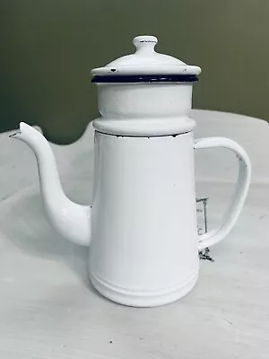 ViNtAgE 1930’s French Drip Enameled Enamelware Biggin Coffee Pot Farmhouse Décor • $19.95