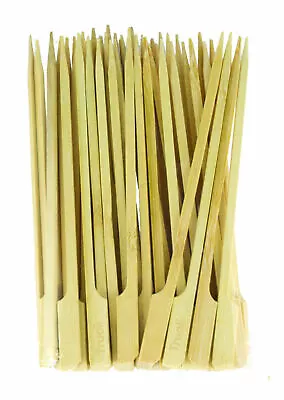 £3.11 • Buy 100 Bamboo Skewers BBQ Grill Set 15cm Wooden Paddle Disposable Pack