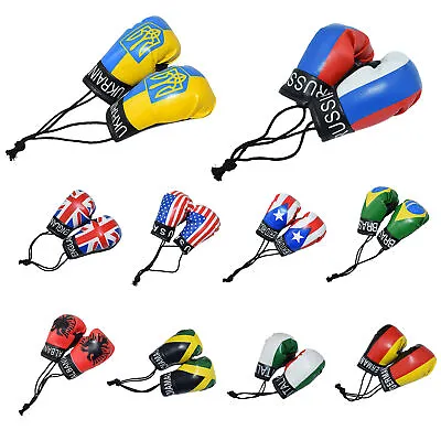 Mini Boxing Gloves Ornament Car Rearview Mirror Hanging Decoration Bag Charm • £7.49