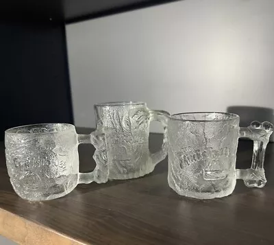 McDonald's 1993 FLINTSTONES   RocDonalds  Glass Mugs Set Of 3 Vintage • $7.99