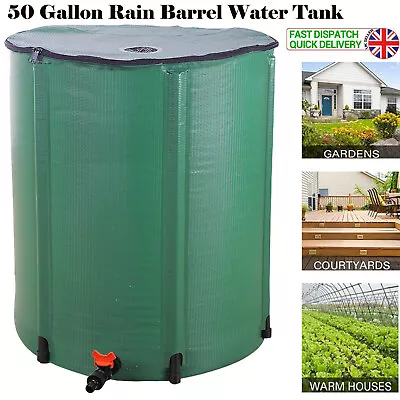 50 Gallon Rain Barrel Water Tank Rainwater Collection System Storage Container • £26.79